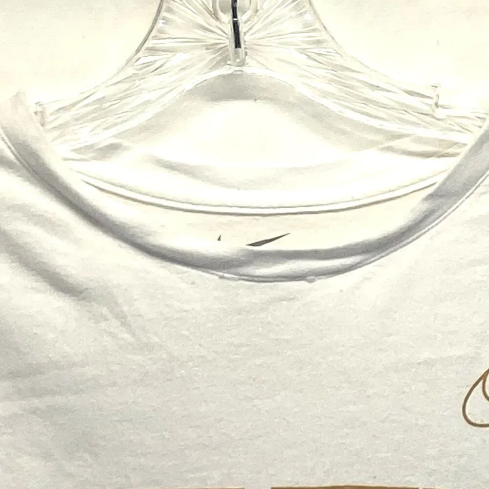 Nike Men's Large The Nike Tee Athletic Cut 72 Graphic White Long Sleeve FLAW